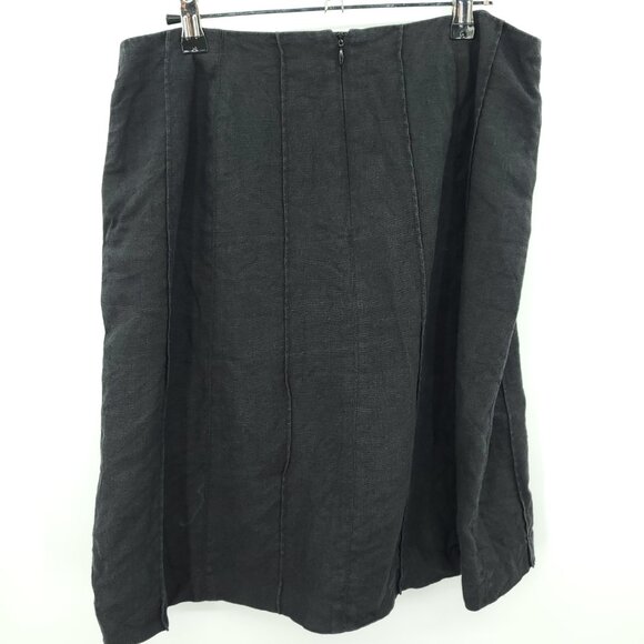 Talbots Irish Linen A-Line Mini Skirt 12 Black - Picture 2 of 13